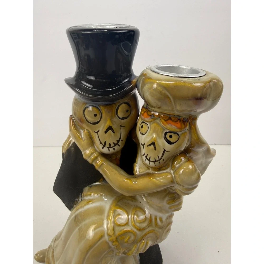 Yankee Candle Boney Bunch 2011 After Party Skeleton Couple taper candle holders